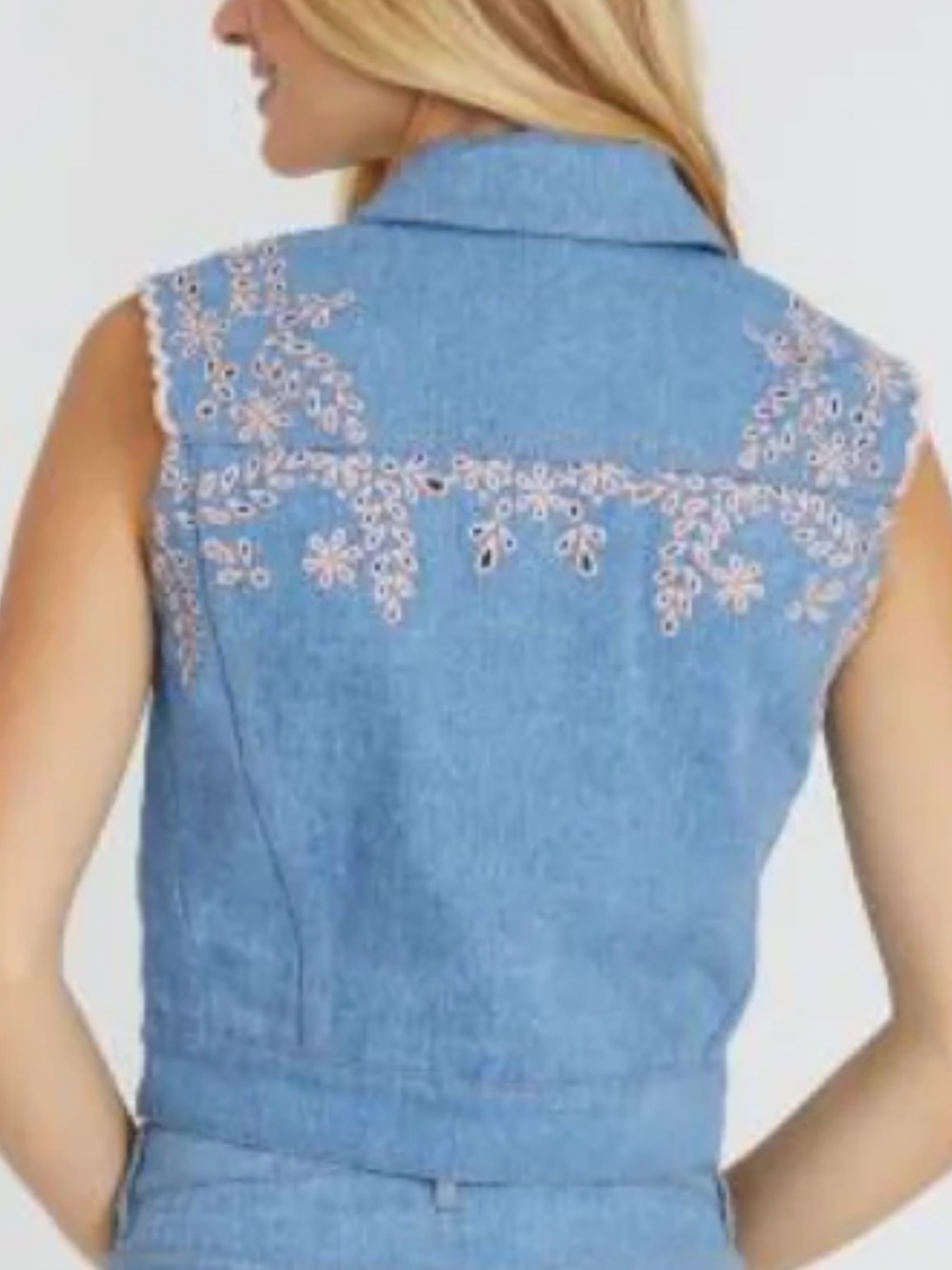 Driftwood Venus Embroidered Denim Vest in Medium Wash NWT - Picture 5 of 12